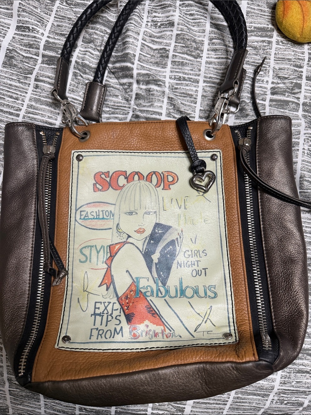 Brighton Fabulous Graphic Tote - Brown & Tan